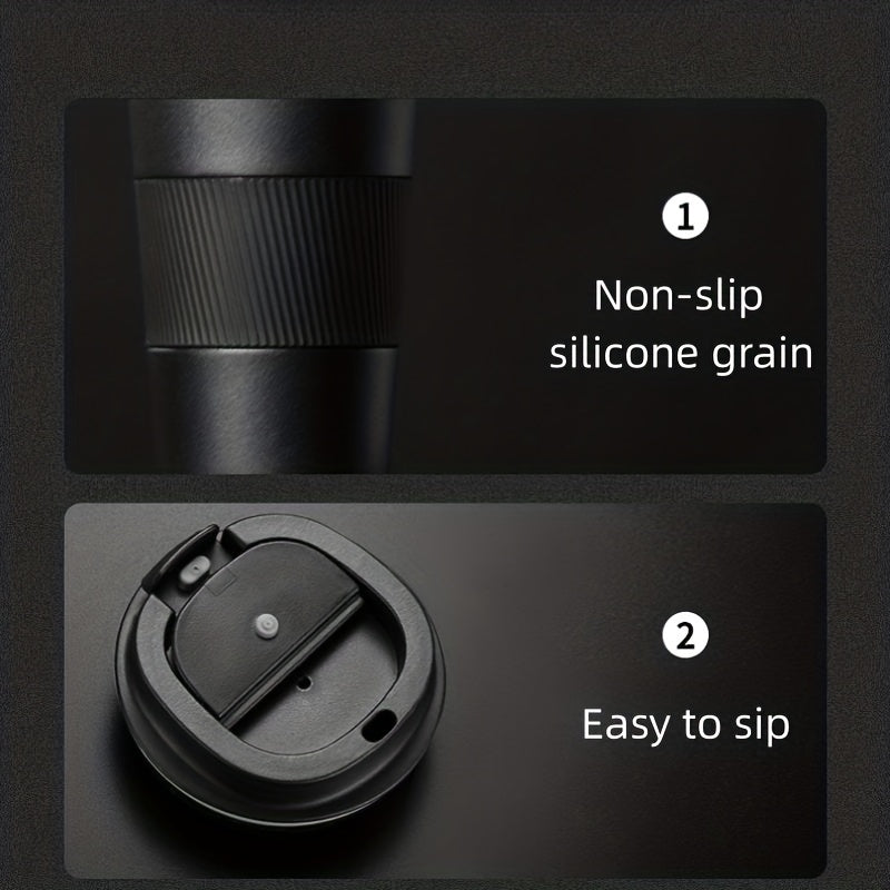 Taza de viaje de acero inoxidable 12.85oz 17.25oz con aislamiento al vacío, a prueba de fugas y sin derrames