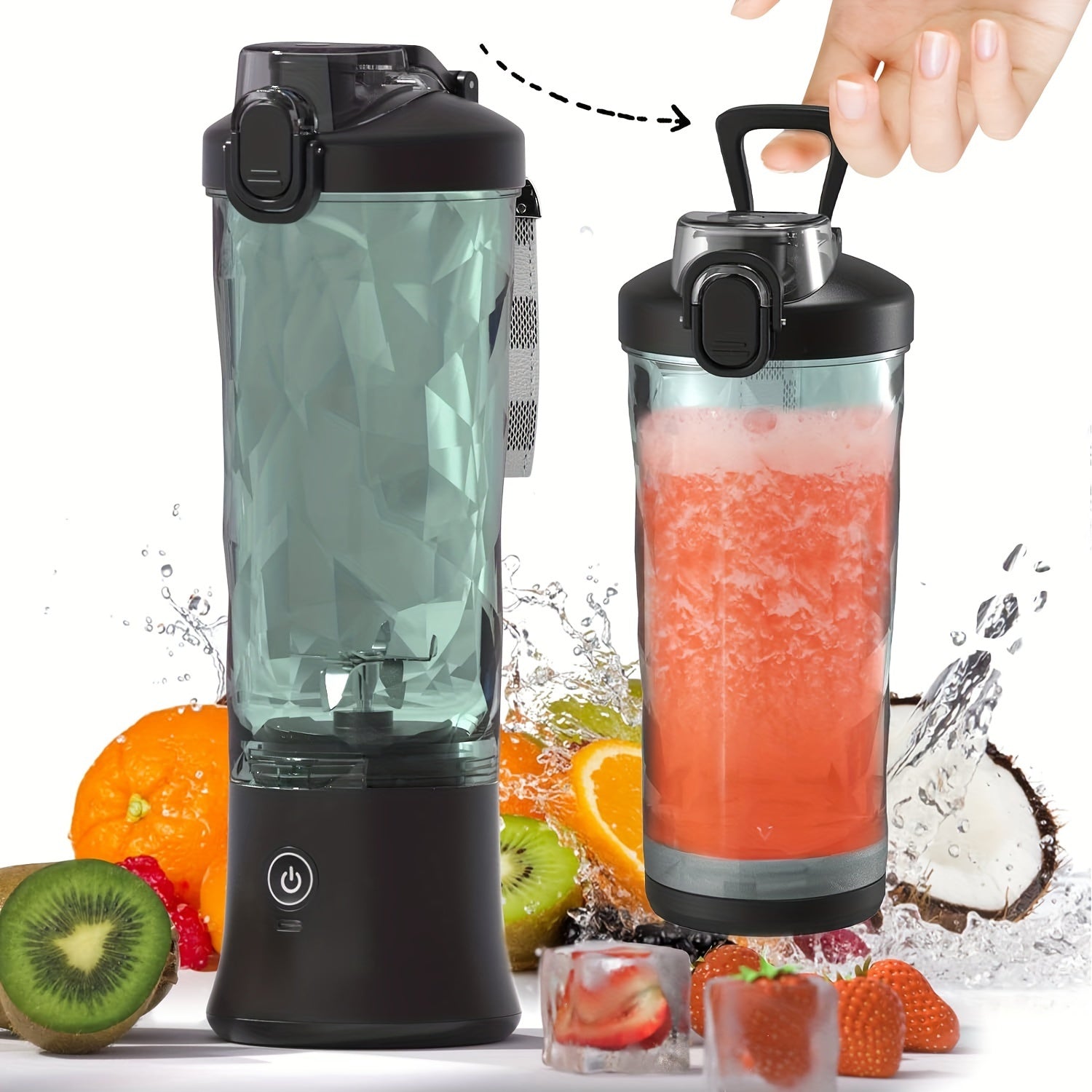 20oz Portable Blender with 6-Blade System USB Rechargeable for Shakes and Smoothies