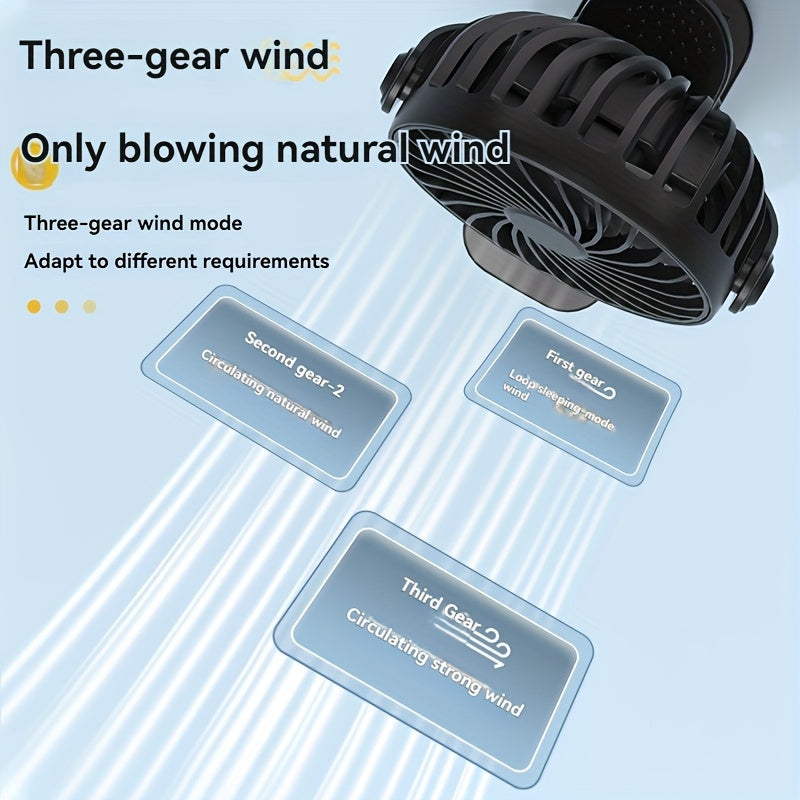 Ko‘p rangli ABS materialidan tayyorlangan portativ Mini USB fan, qayta zaryadlanadigan 500mAh litiy batareyali, ko‘p funksiyali klamp va stol uchun turadigan. Bolalar aravachalari, yotoqxona va ofislar uchun ideal. Tinch ishlash bilan