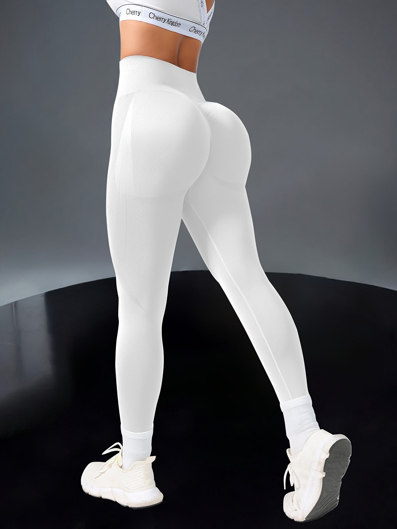 Women's High Waist Seamless Solid Color Yoga Leggings for Fitness and Workout