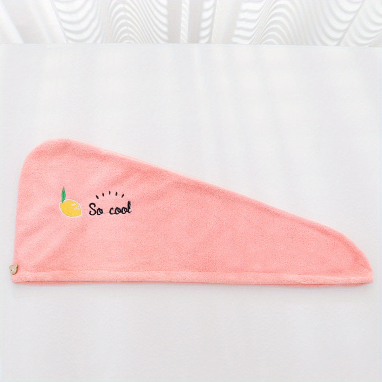 Cute Cartoon Hair Towel with Button for Quick Drying