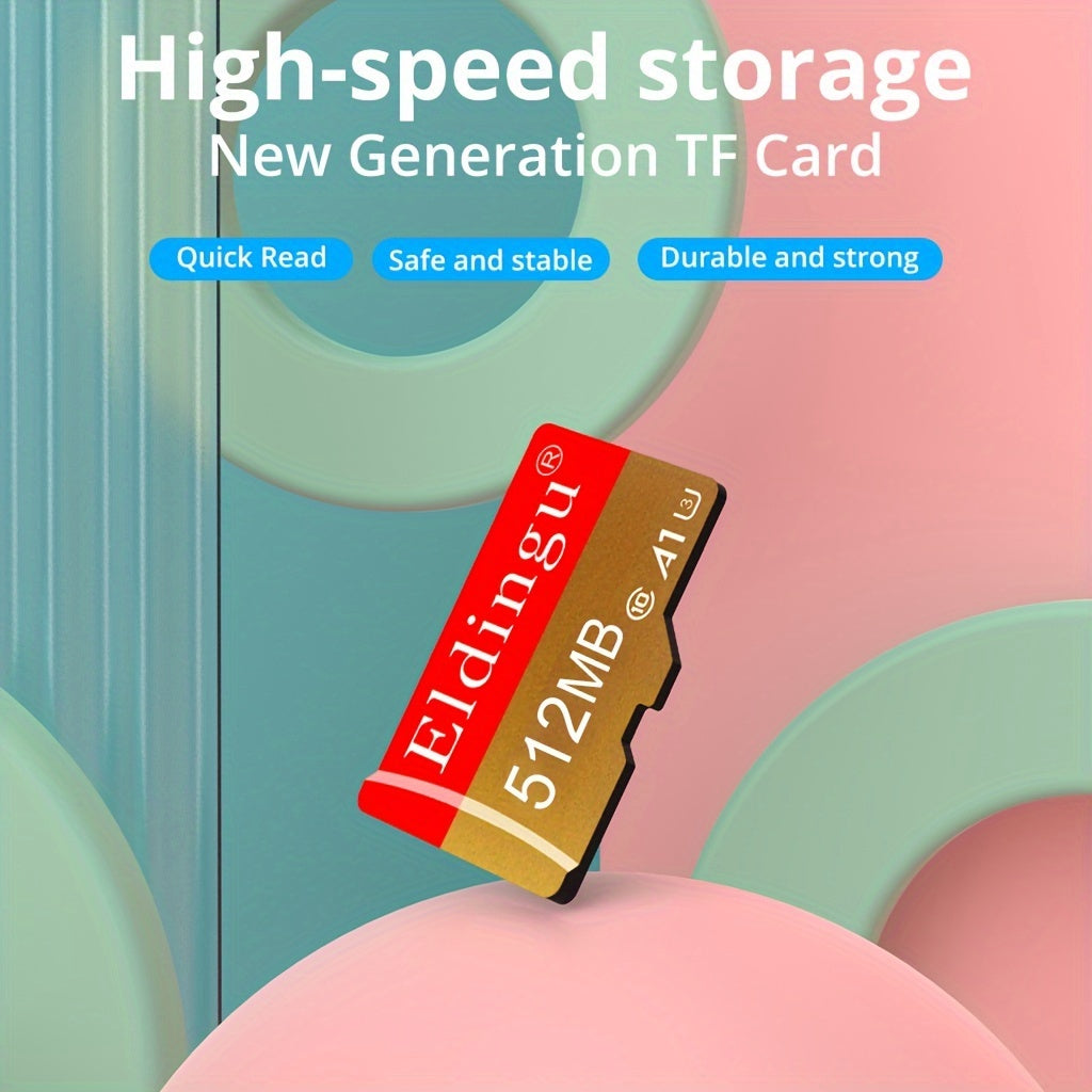 High-Speed Micro SD Card 64MB to 512MB Durable Gold Finish Compatible with Tablets Cameras Phones Laptops