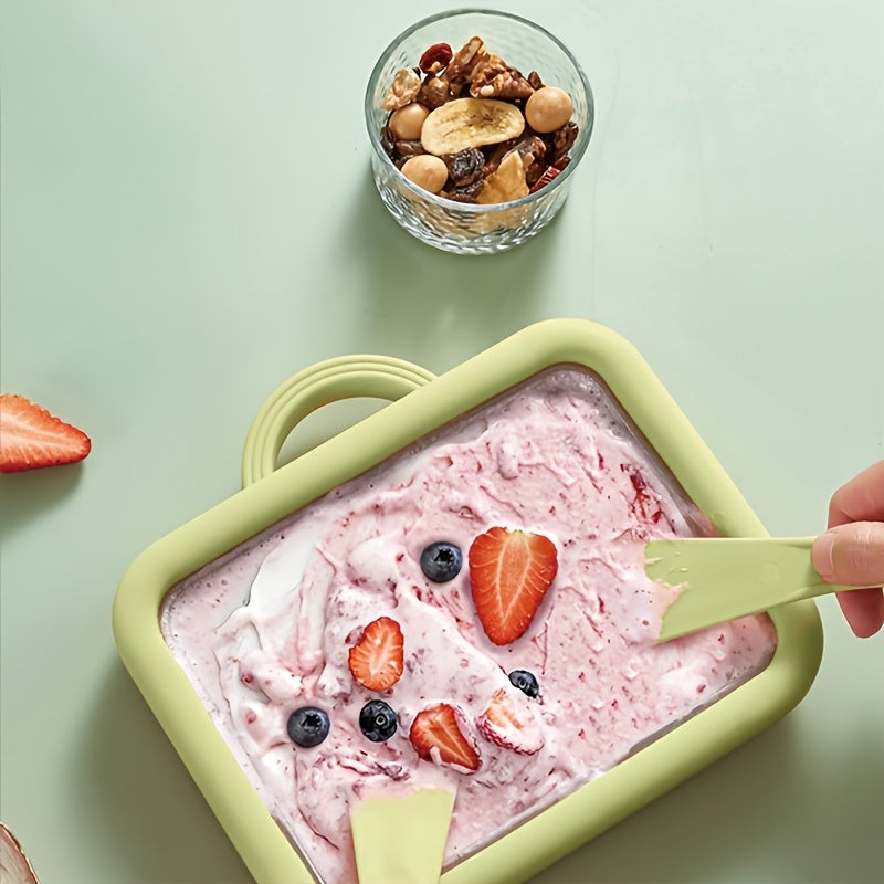 Uy uchun kichik muzqaymoq mashinasi uchun muz plitasiga ega mini qovurilgan yogurt tayyorlagich