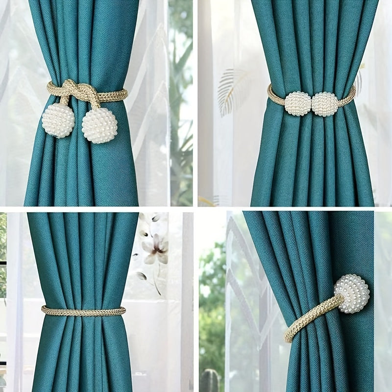 Magnetic Curtain Tiebacks Set for Securing Curtain Ropes Home Office Decor