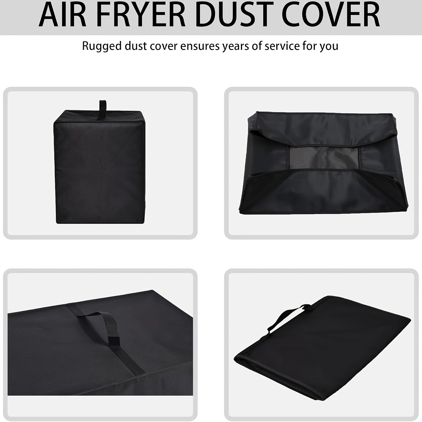 Waterproof Air Fryer Cover Dust UV Resistant Protective Oven Cover Multi-Functional Digital Accessory Black Gray