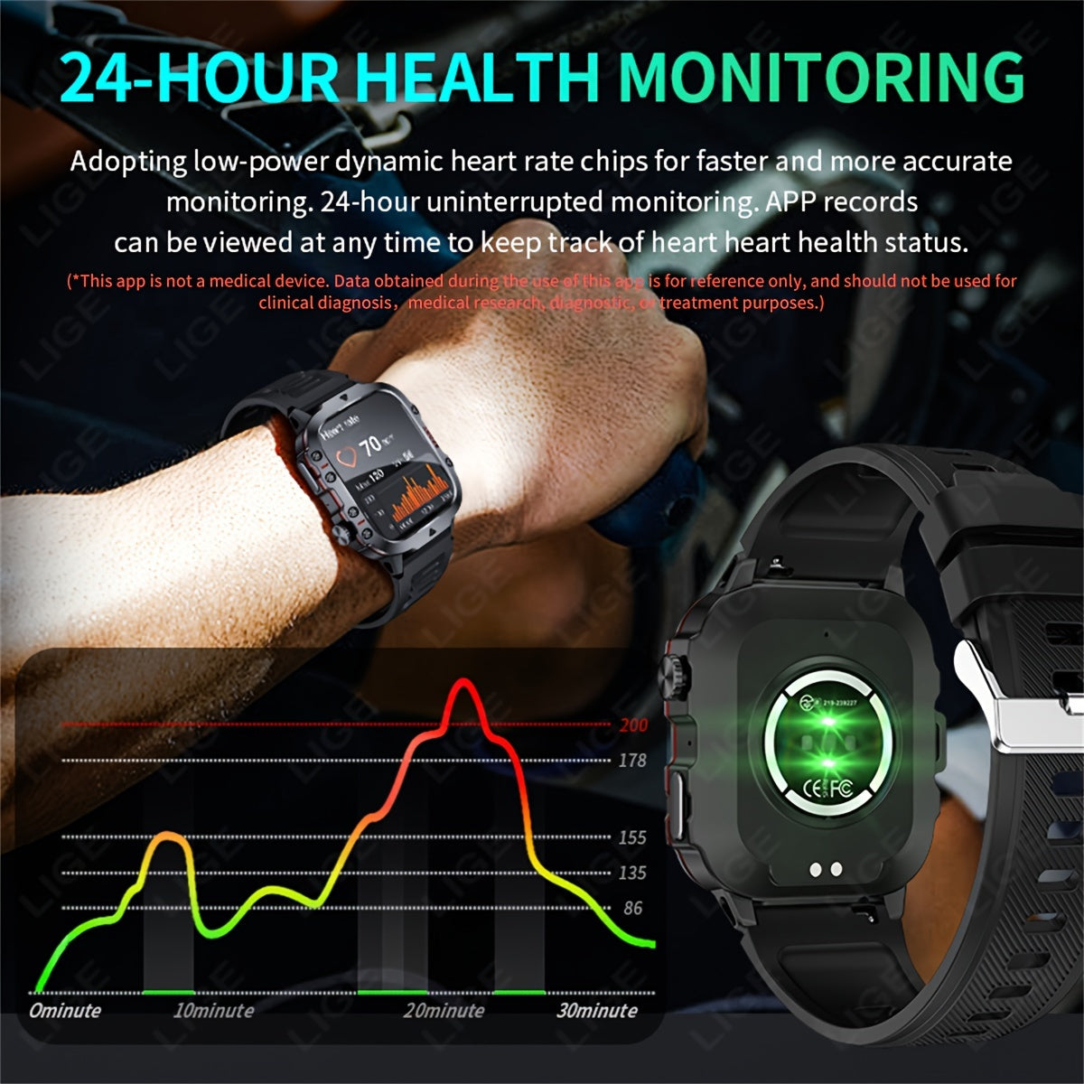 Large Screen Smartwatch 4.98cm Display 420mAh Battery Wireless Calling Sleep Tracking