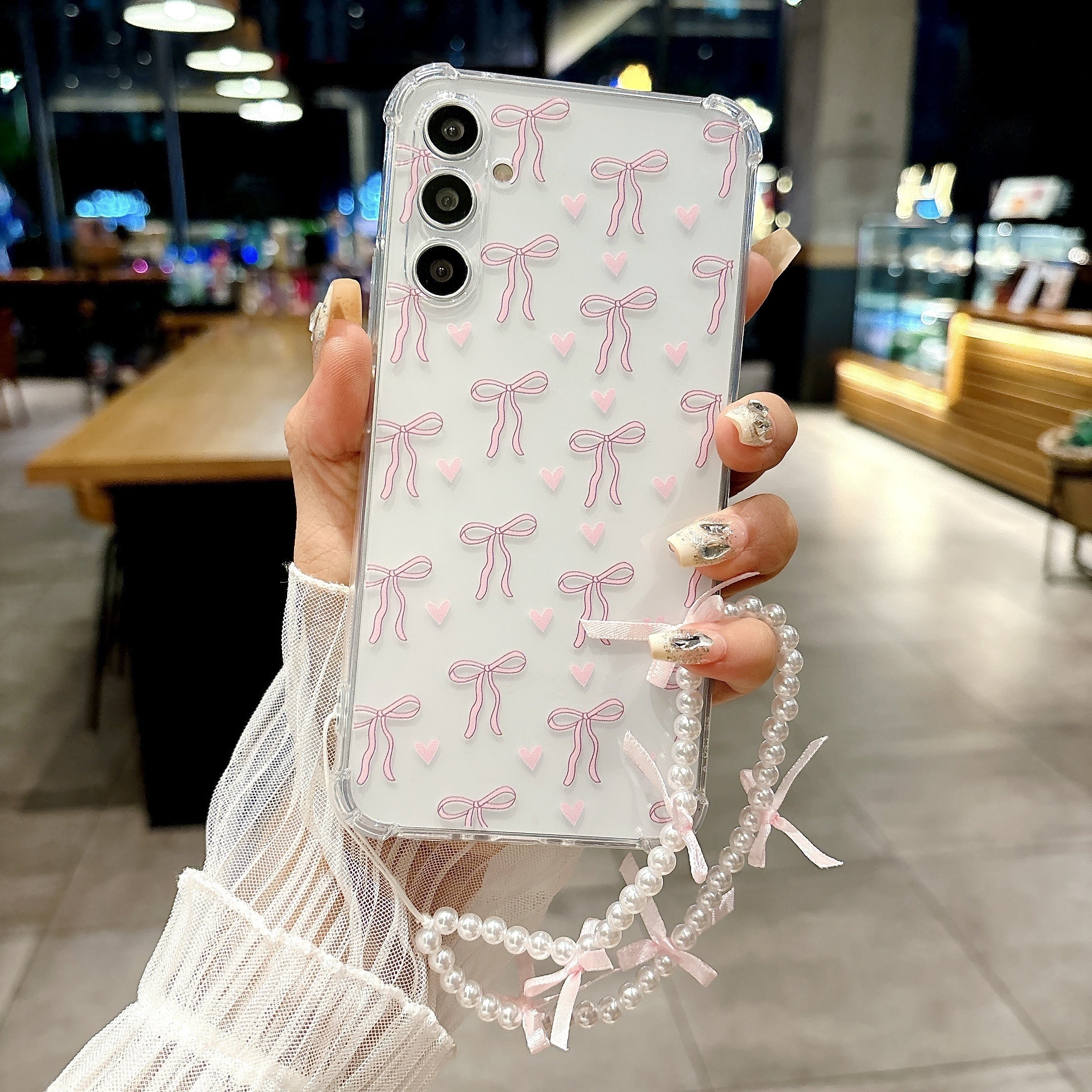 Funda pequeña de TPU para teléfono con cuerda colgante de pulsera con lazo para Samsung Galaxy A14 A34 A54 A15 A35 A25 A05 A05s A06 A16 S23fe S24fe A24