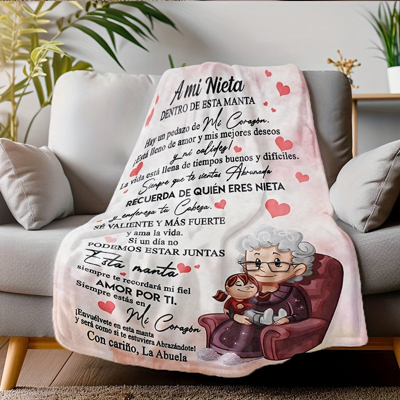 Spanish Message Plush Blanket for Son All-Season Hypoallergenic Flannel Throw Warm Gift