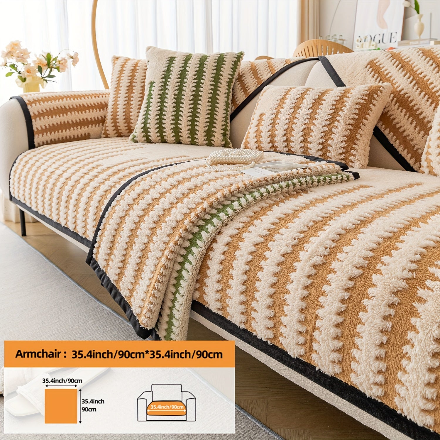 Современная накидка на нордический диван с черно-белой полоской, безопасная для домашних животных, противоскользящая, для 1-4 мест