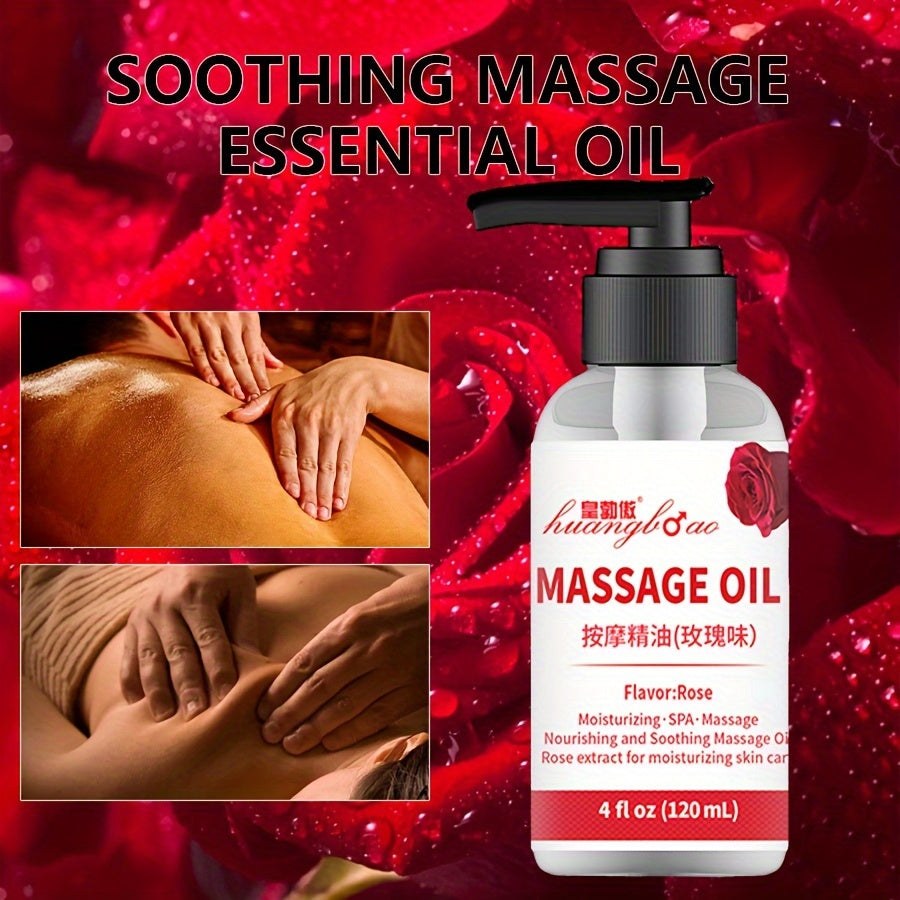 Sensual Rose Massage Oil for Couples Full Body Moisturizing Alcohol-Free