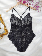 Женский кружевной боди-комбинезон с рюшами для ночных выходов