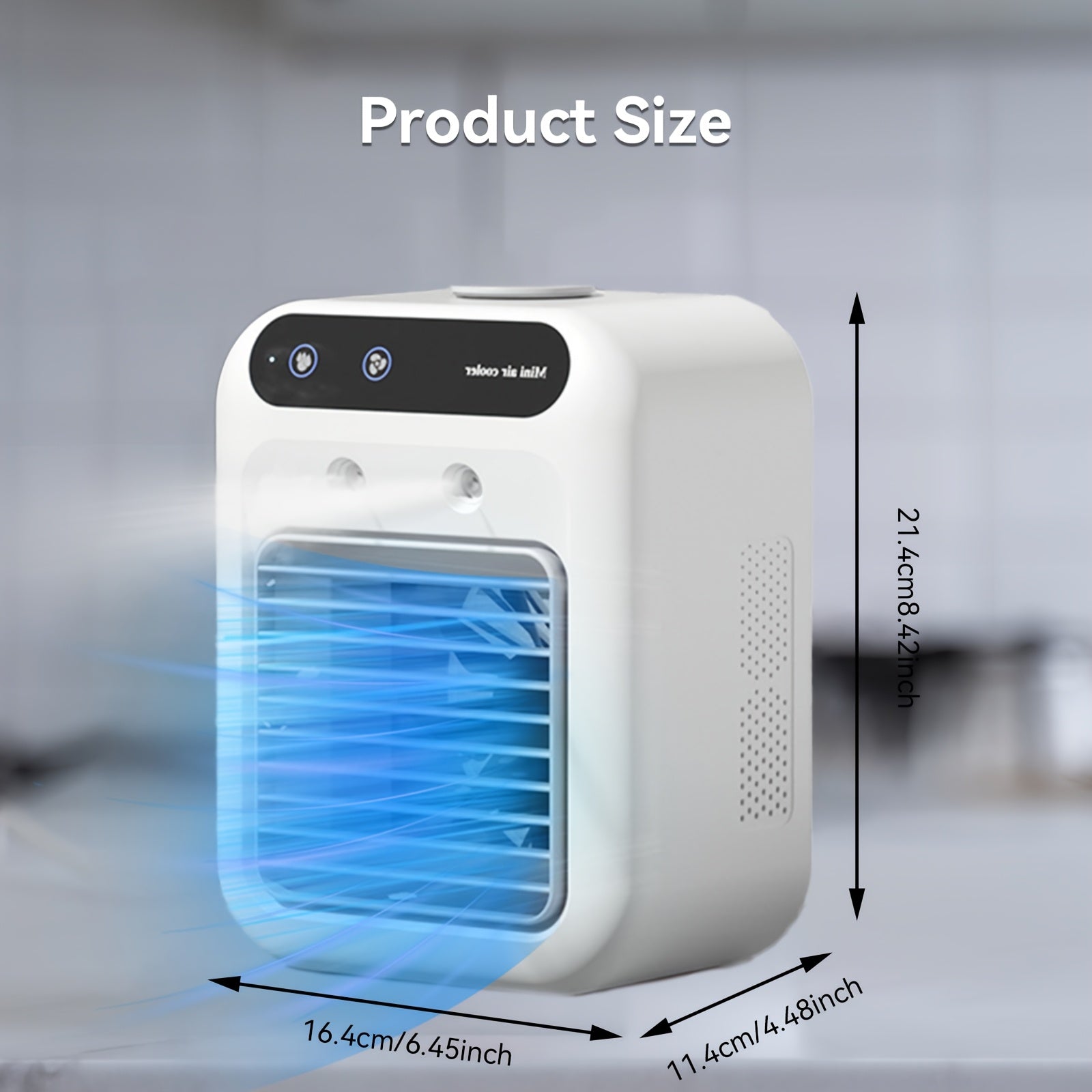 Portable desktop cooling fan with large tank capacity continuous spray low noise fast cooling USB rechargeable for bedroom office dorm outdoor camping car