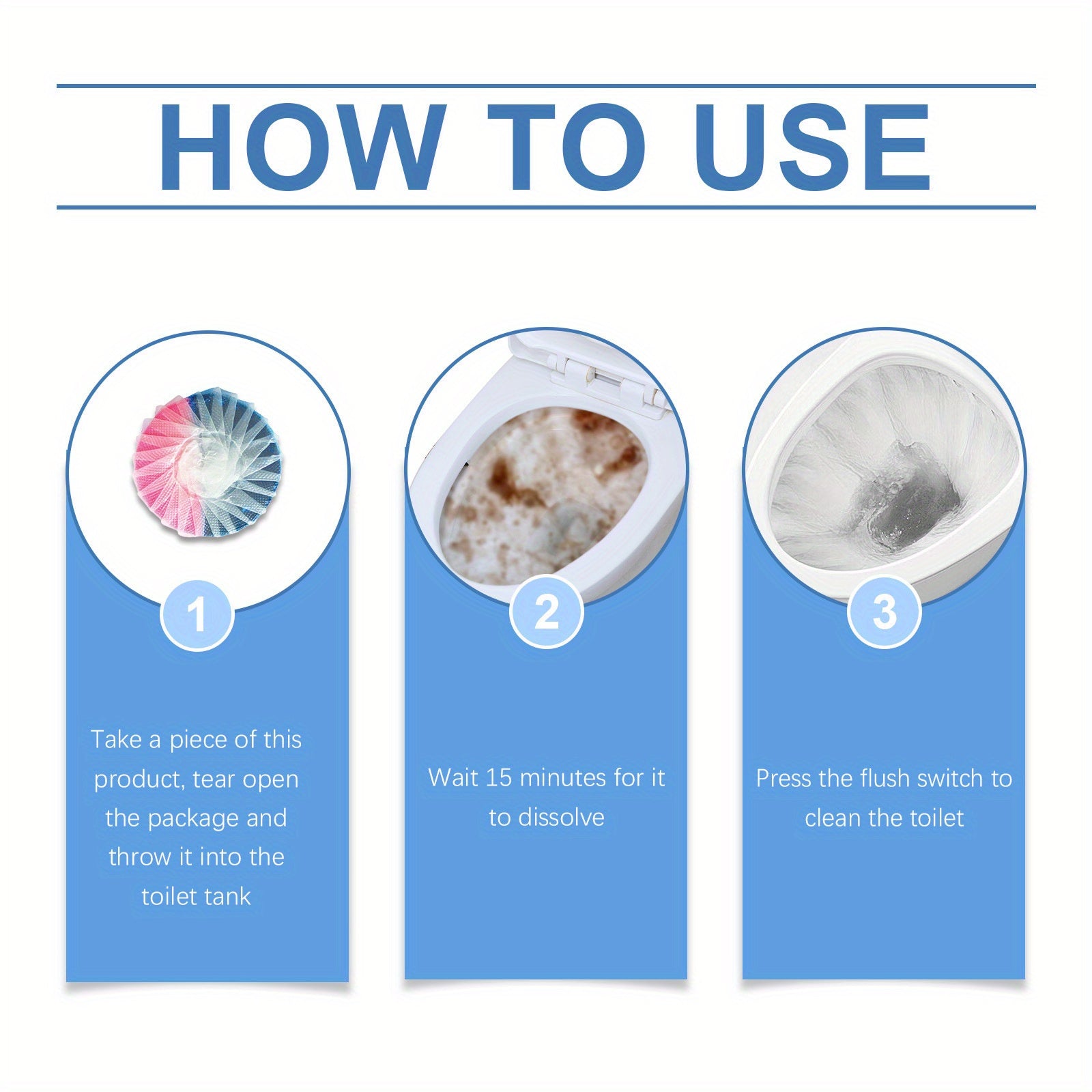 4-Pack Toilet Bowl Cleaner Tablets Fume-Free Odor-Eliminating Stain Remover