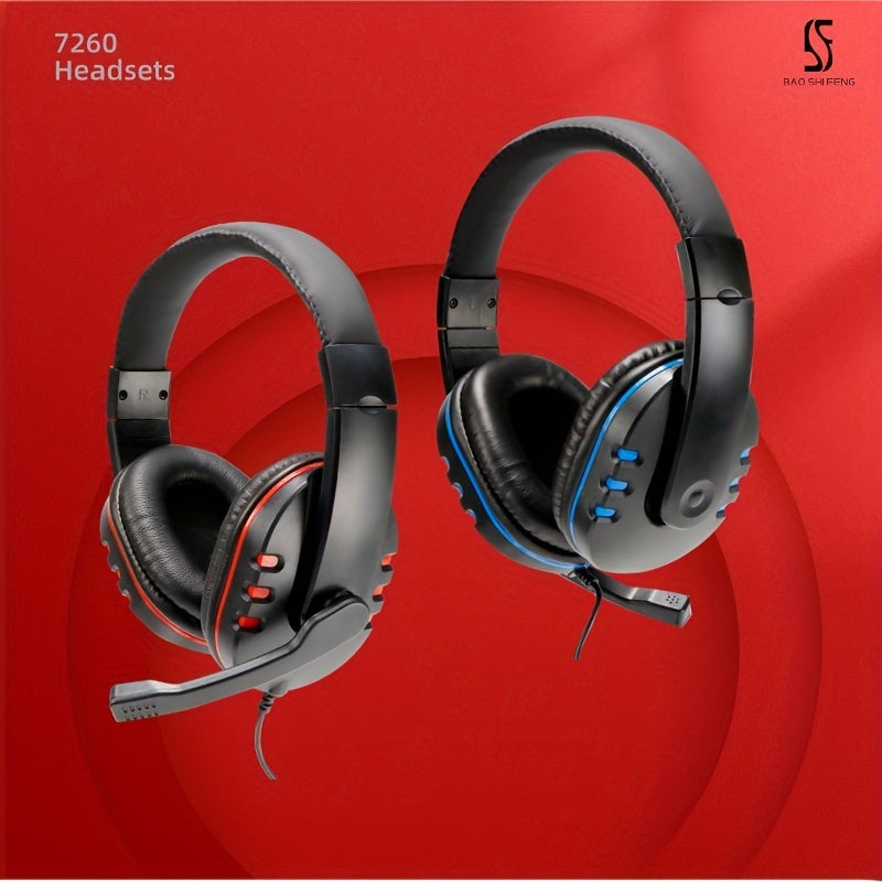 Black and Red Gaming Headset with Microphone 3.5mm Noise-Cancelling Over-Ear Headphones
