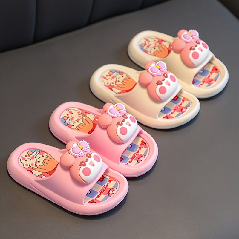 Bolalar uchun quyon naqshli ichki va tashqi foydalanish uchun slipga qarshi, tez quriydigan, nafas oladigan bolalar uchun maktab va uyning ichki poyabzali