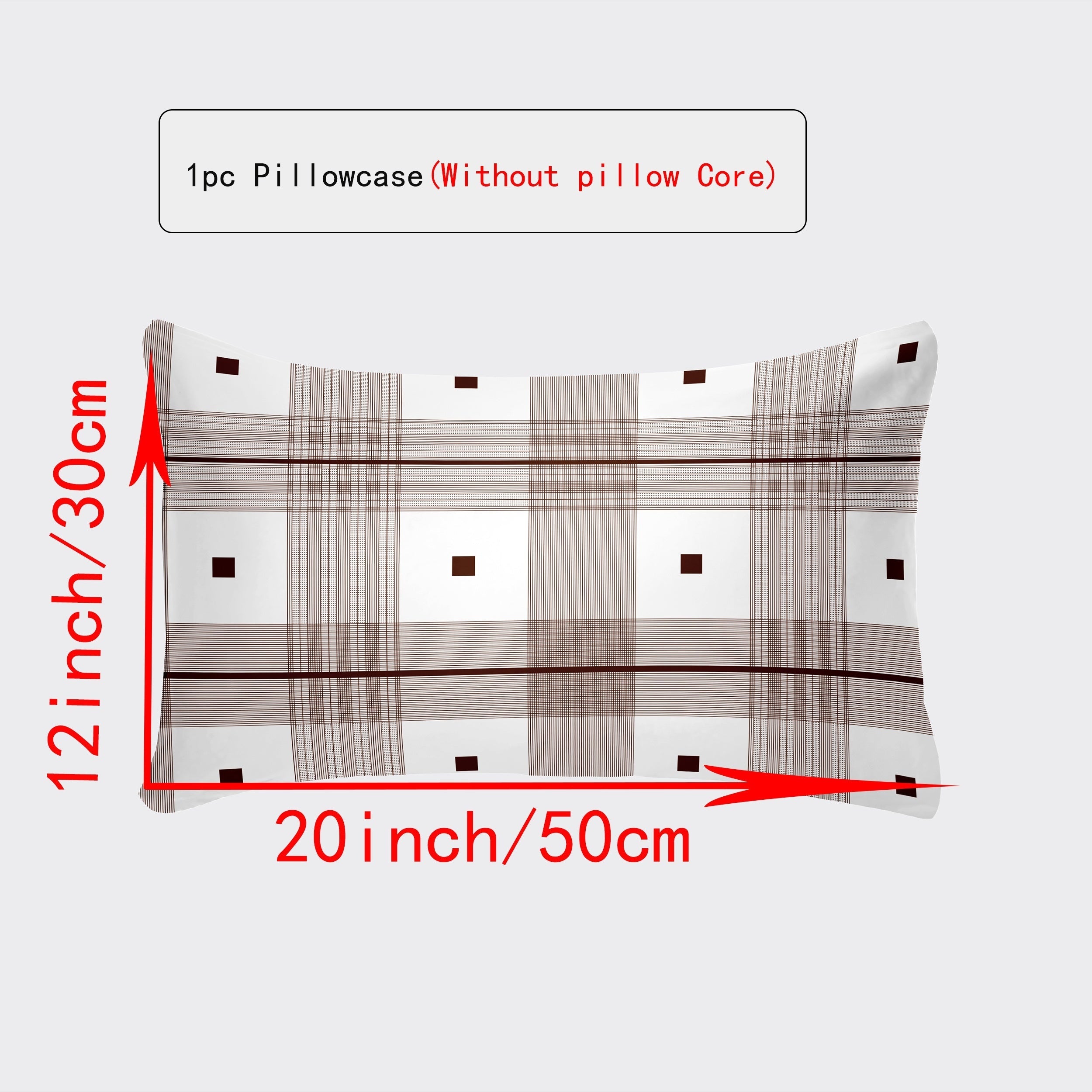 Breathable Polyester Throw Pillow Covers in White, Cream, Brown, Gray 30x50cm