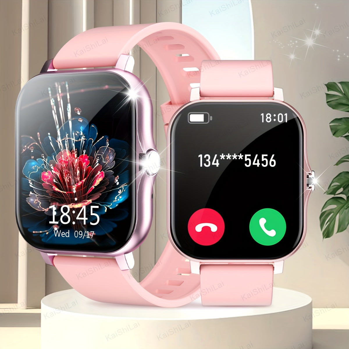 2024 Smartwatch with 4.65cm Touch Screen Sports Tracker Call Function Step Counter Compatible with iPhone Android