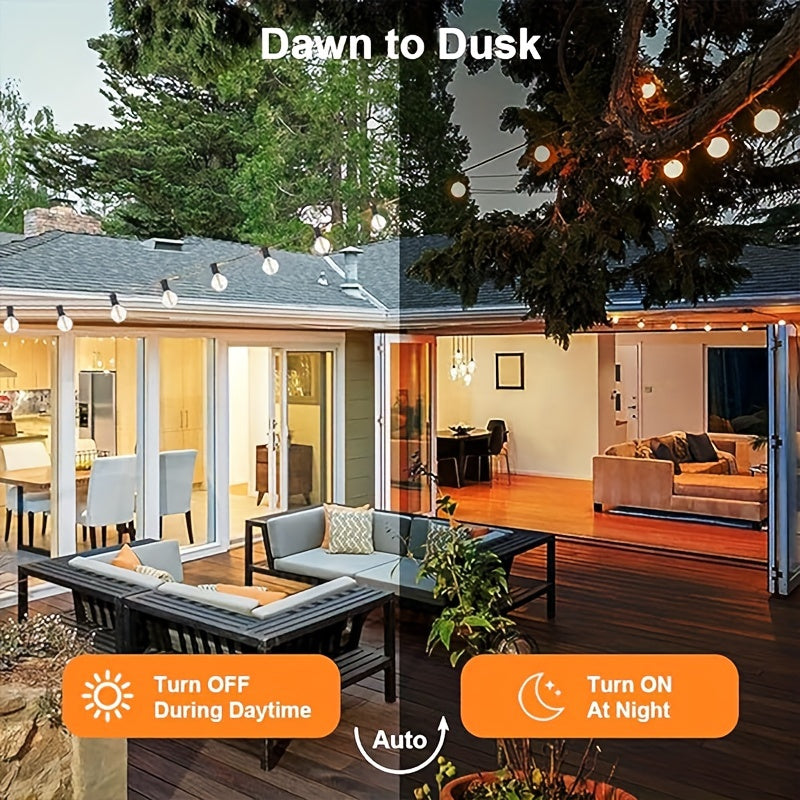 Remote bilan Solar G40 String Lights, LED Globe Patio Lights, Shatterproof Bulbs, Bir nechta yoritish rejimlari, Remote boshqaruv, Partiyalar uchun Dimmable Osilgan Chiroqlar, Tashqarida ishlash uchun Quyosh energiyali