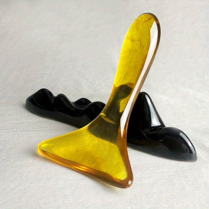Ergonomik Gua Sha massaj asbobi: Barcha teri turlari uchun yashil yuz va tana massajchisi. Zaryadsiz, batareya talab qilinmaydi. Yumshoq tuzilishi bilan dam olish va sog'liq uchun ideal.