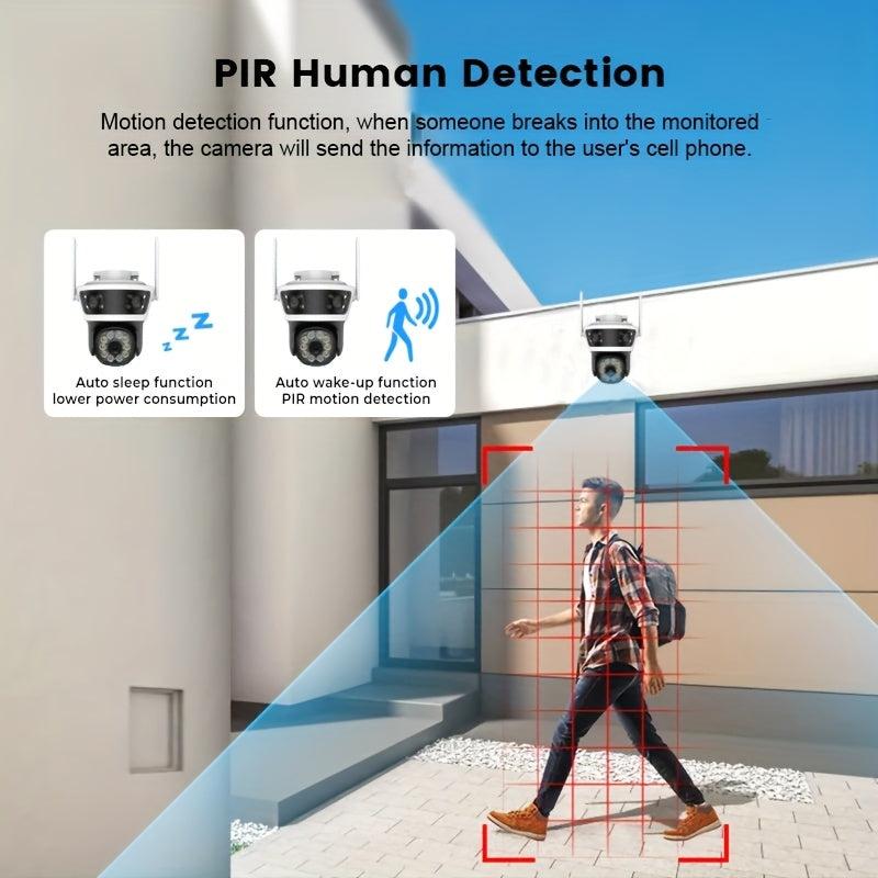 1080P HD Rotating Security Camera System with Night Vision 2-Way Audio Motion Detection