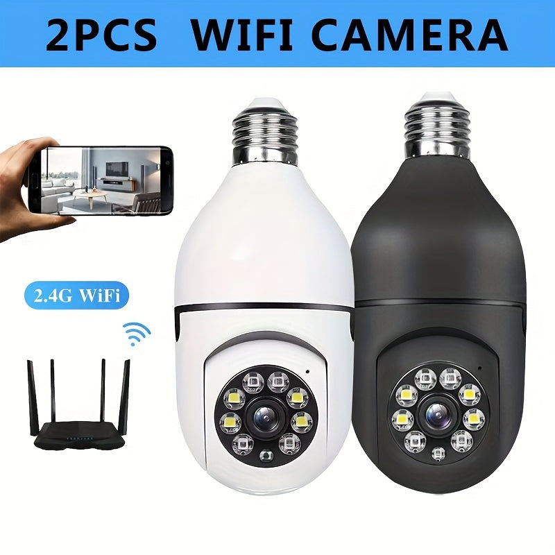 Wireless 355-Degree Panoramic Indoor Security Camera with 1080P Night Vision Motion Detection