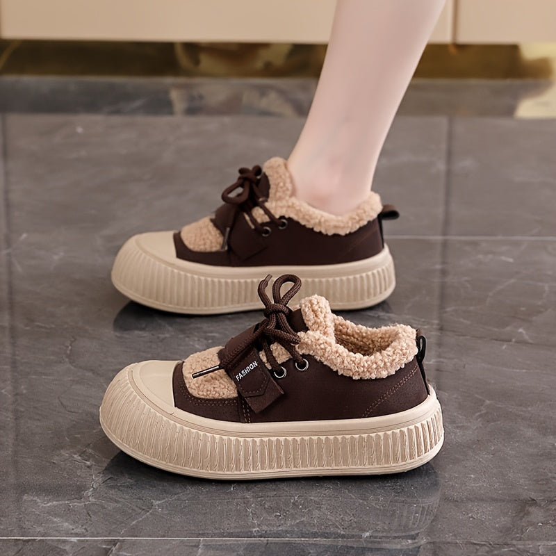 Women's Winter Boots Plush Lined Ankle Lace-Up Outdoor Comfort