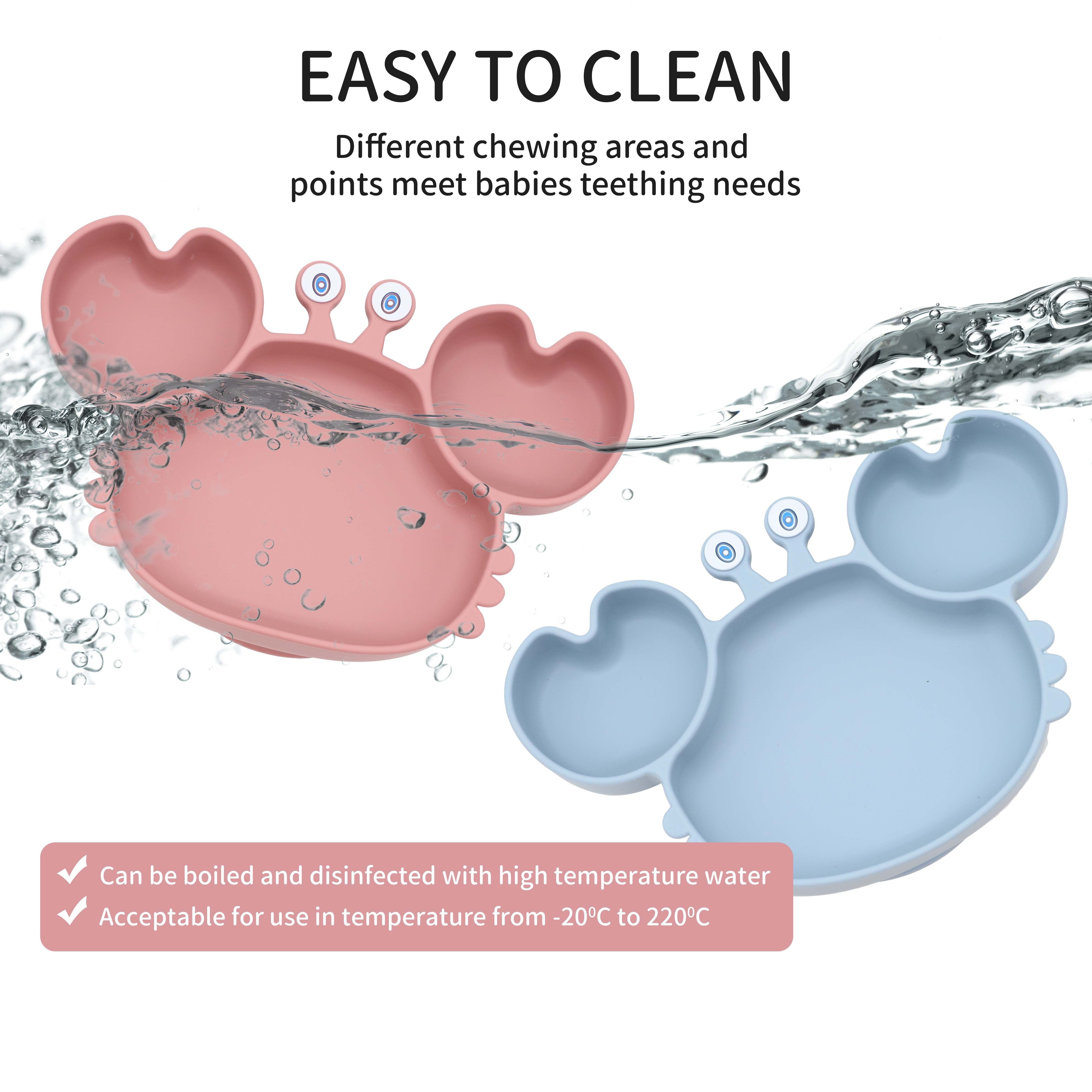 Juego de 9 artículos esenciales de silicona para alimentar a bebés, que incluye babero, plato con succión, cuenco, vaso con pajita, cuchara y tenedor