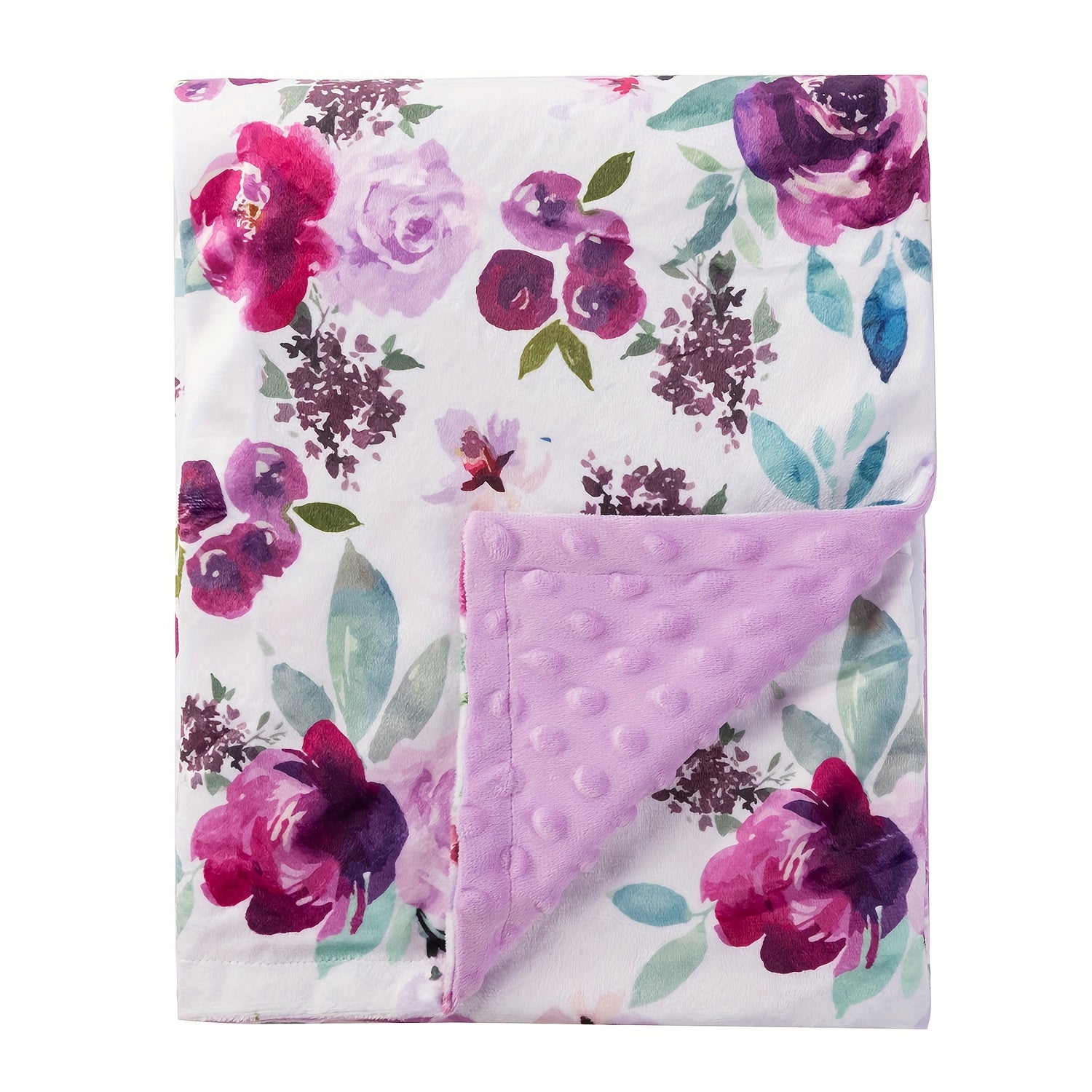 Kids Blanket Soft Minky Animal Print Polyester Nursery and Home Purple