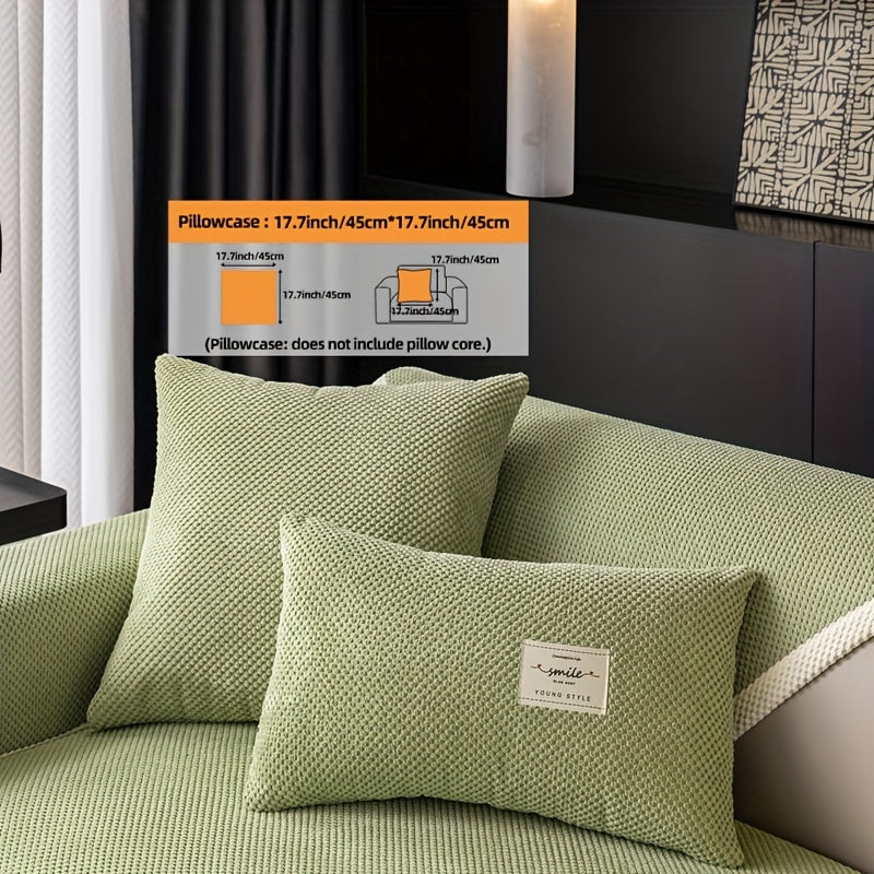 Hozirgi zamonaviy plush divan qopqog'i, barcha fasllar uchun korduroy chekkali