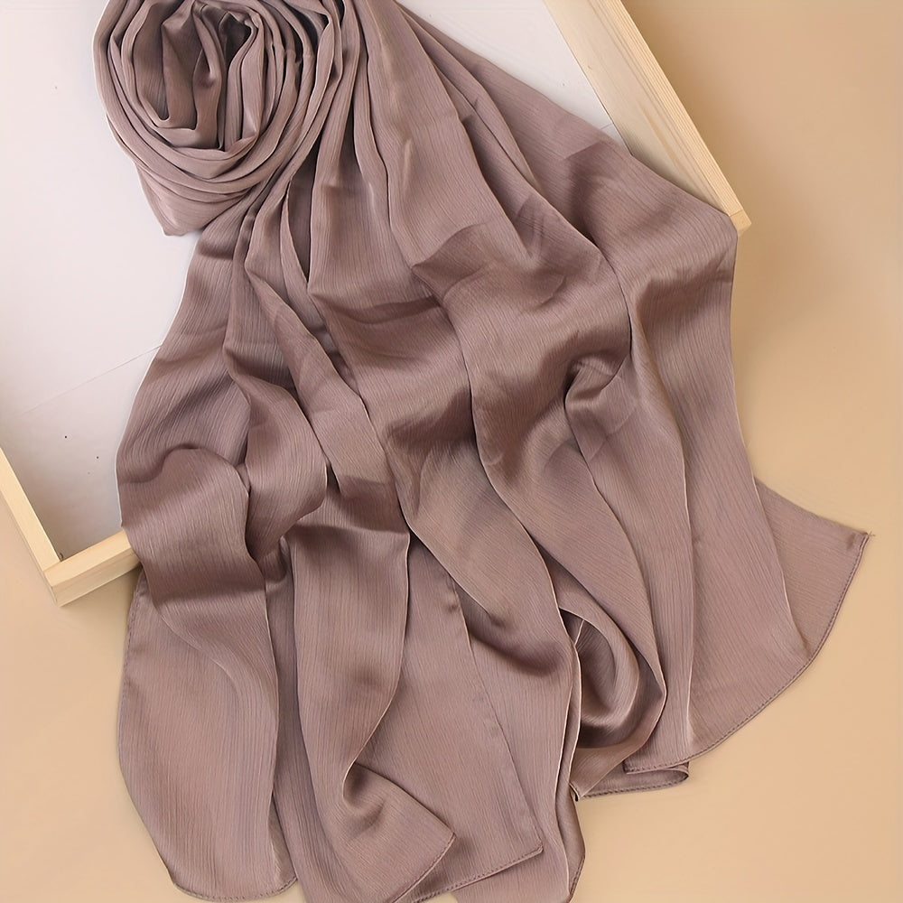 Pañuelo de cabeza clásico plisado de color sólido para uso casual, viaje y actividades al aire libre