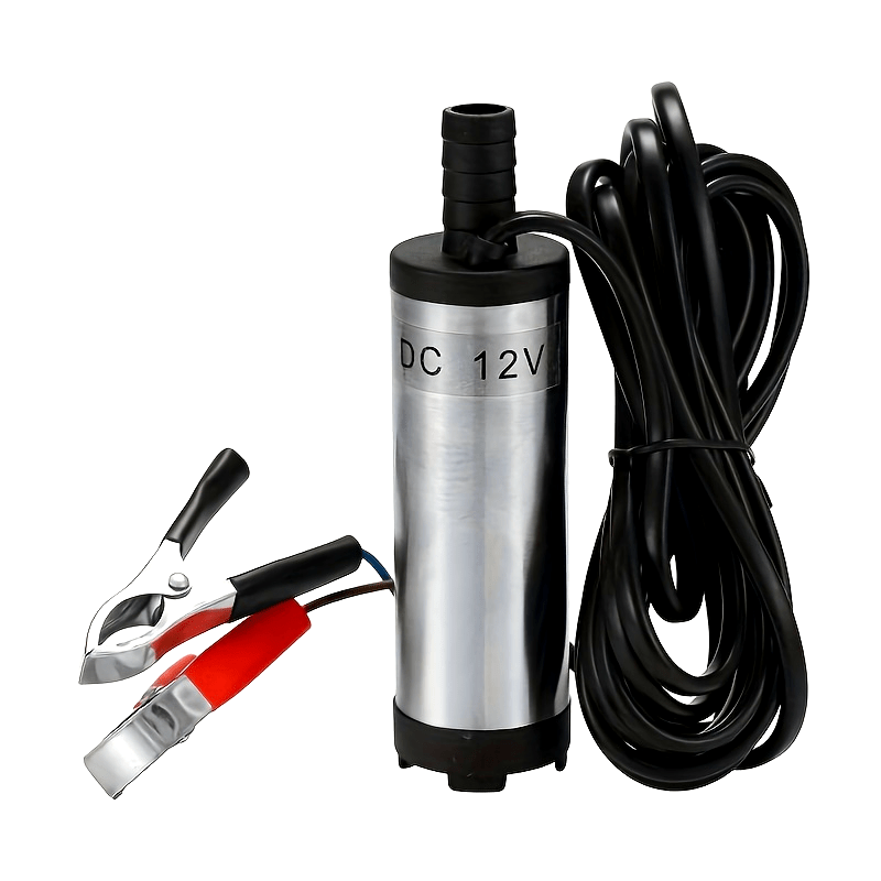12V DC Submersible Oil Pump with Battery Clamps for Car Transfer