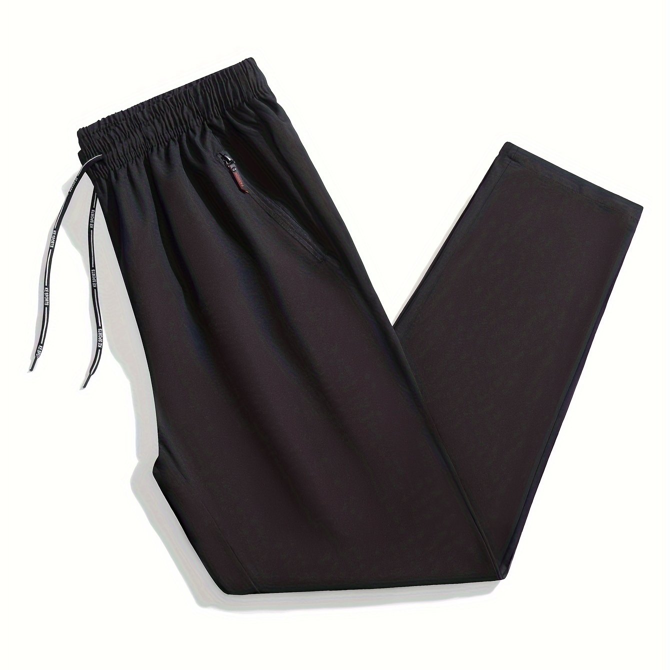 Men's Breathable Quick-Dry Joggers with Zipper Pockets and Drawstring Lightweight Sports Pants