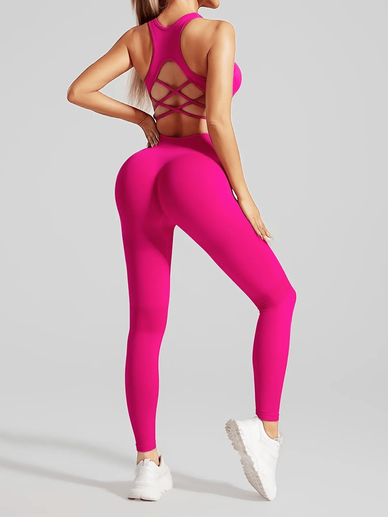 High-Waist Yoga Set with Shockproof Sports Bra and Quick-Dry Leggings Nylon Spandex Non-Transparent