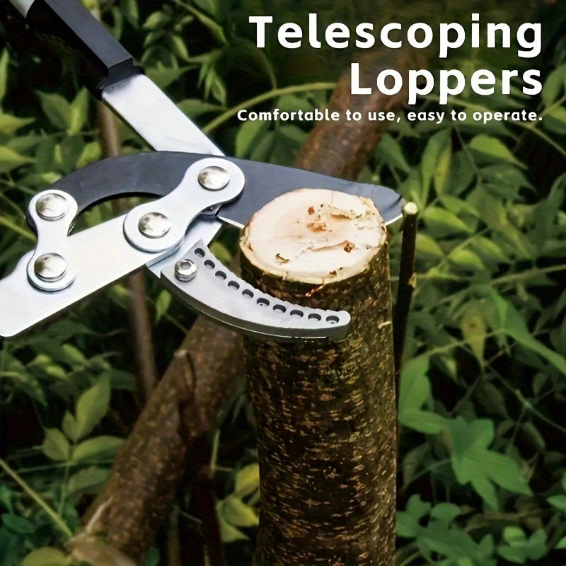 Tijeras de poda de acero aleado extensible con empuñadura ergonómica para ramas gruesas
