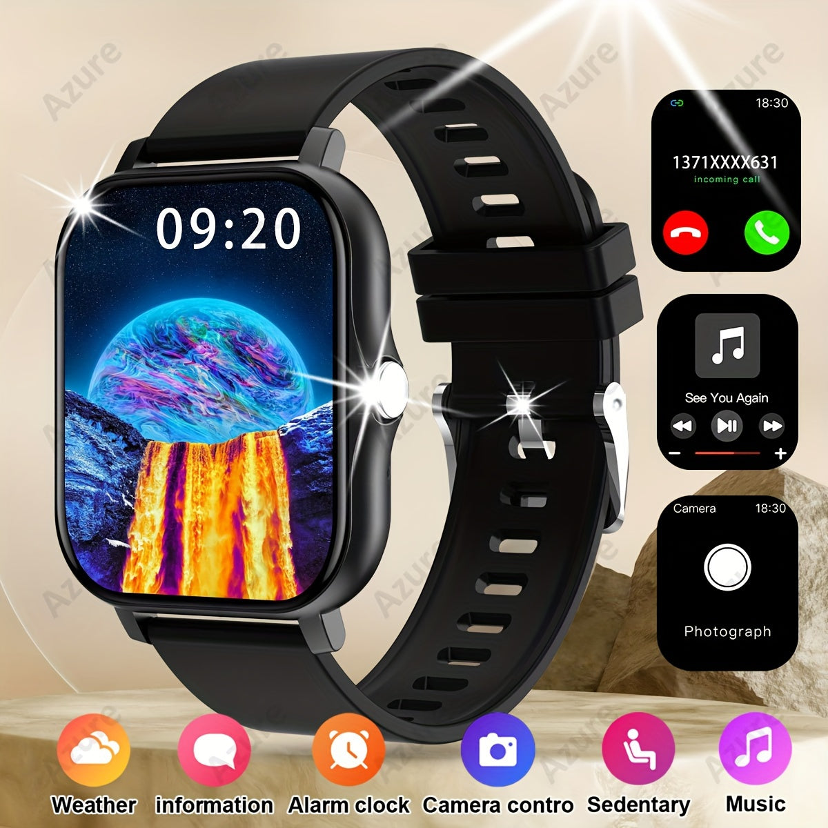 2024 1.83-Inch Full Touch Screen HD Smart Watch with Wi-Fi Call SMS Sports Modes