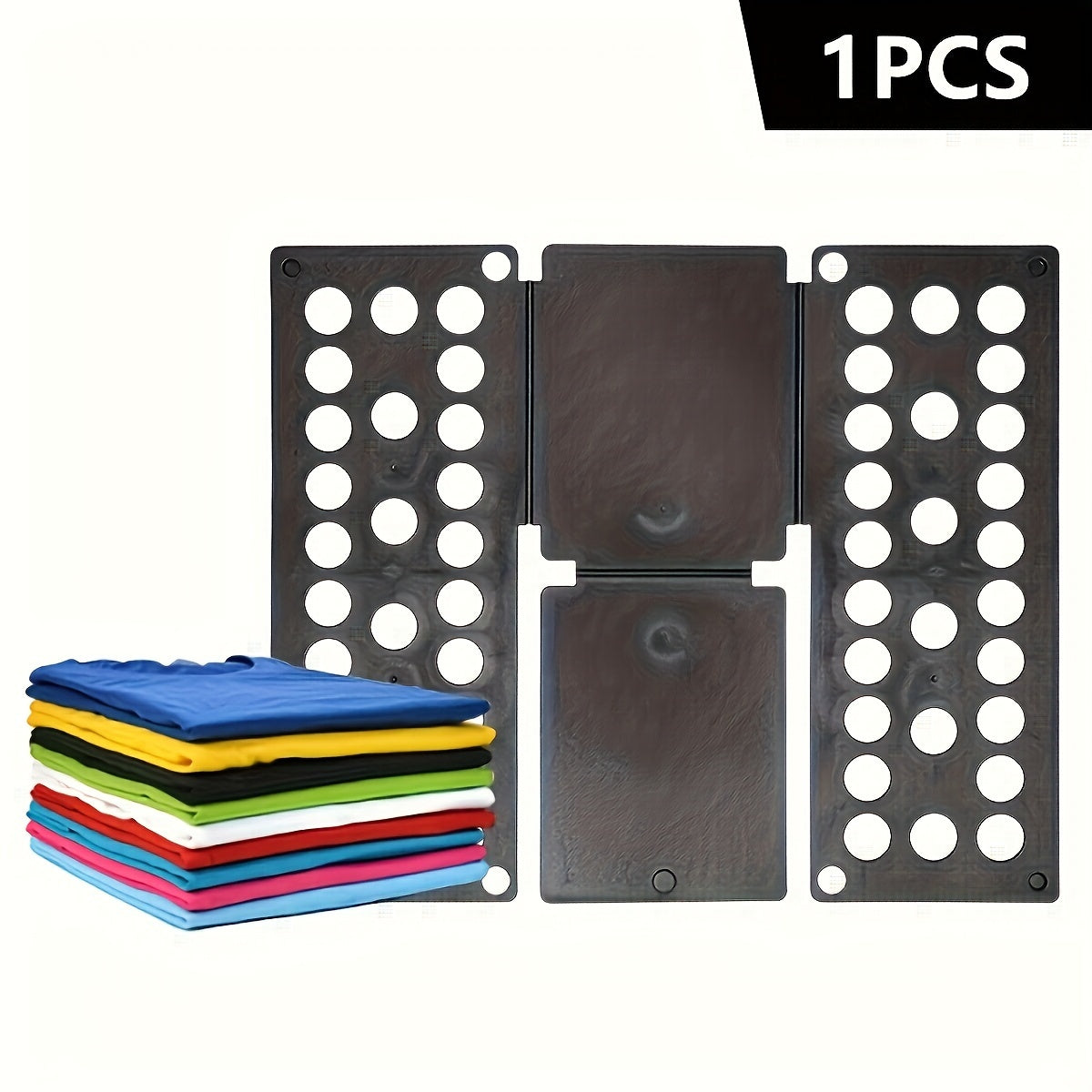 Plástico Tabla de doblado para camisetas, almacenamiento de ropa 48x40cm negro