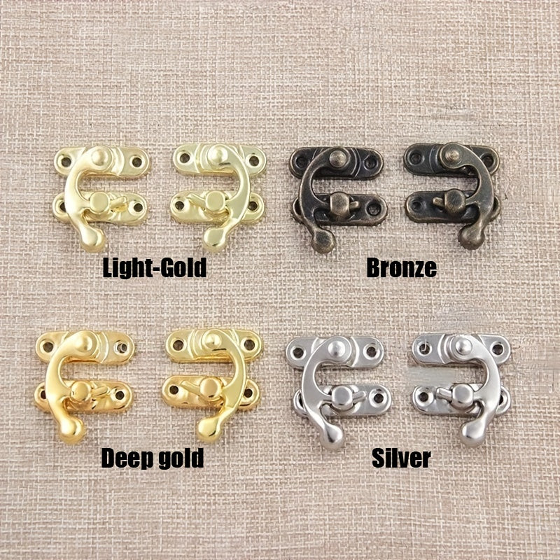 10pcs Antique Bronze Iron Padlock Hasps with Screws 27x32mm for Jewelry Boxes Furniture Hardware