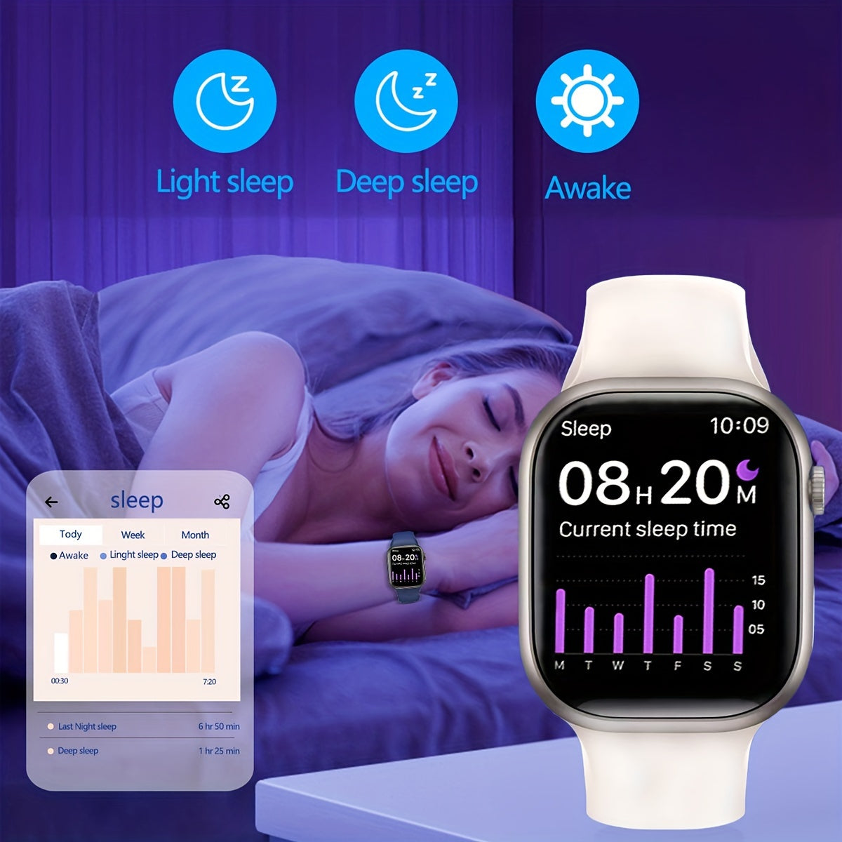 Men's Smartwatch with HD Touch Screen Wireless Connectivity Weather Forecast Call Function Stopwatch USB Charging