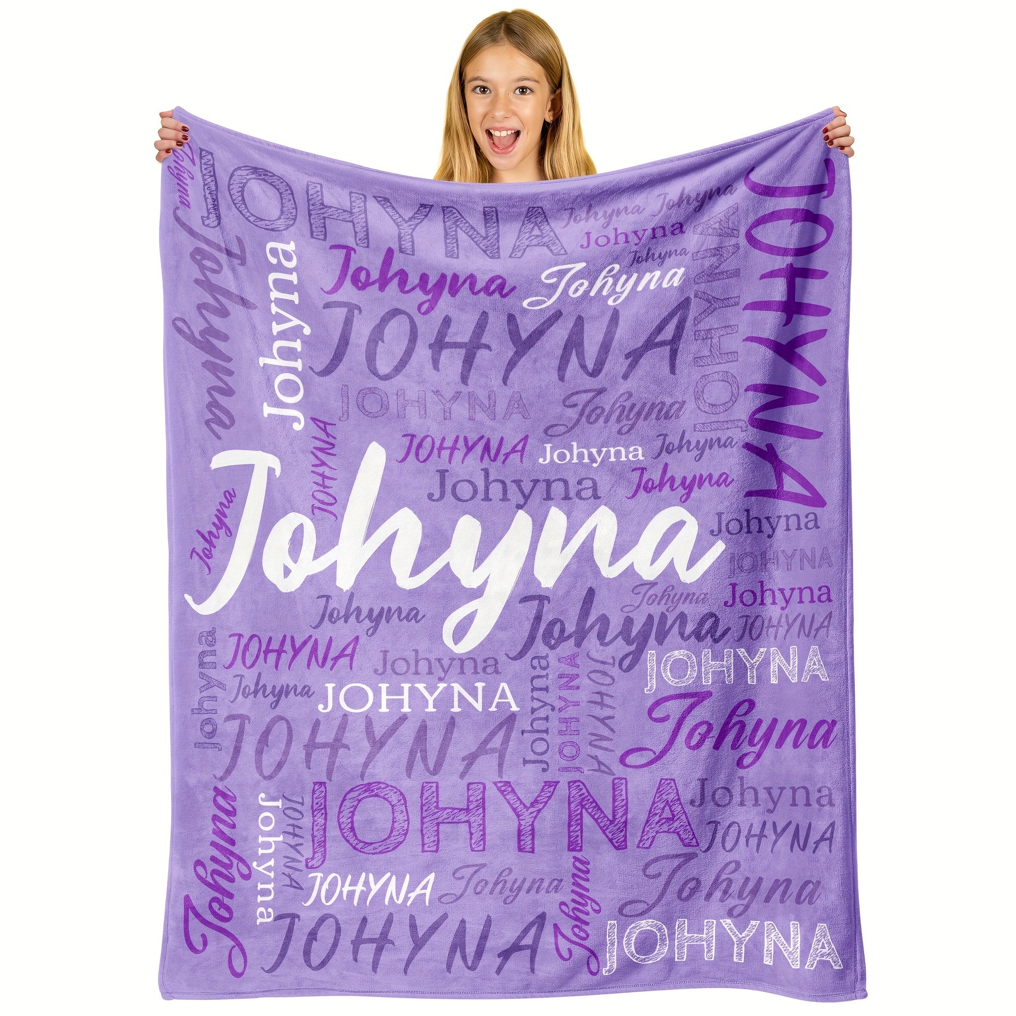 QOGOER Maxsus Ism Flanel Ko'rlagi - Har Mavsumga Shaxsiy Dizayn - Tashqi Sarguzashtlar, Qulay Uy Dekoratsiyasi va Hayvonlar uchun Mukammal Sovg'a - Zamonaviy Uslub, Raqamli Bosma, Polyester Material, 200-250gsm To'qilgan Matolar - 1 Dona O'z ichiga oladi