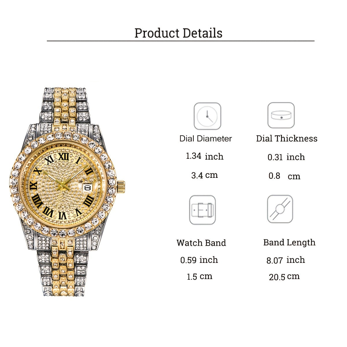 Women's Steel Band Vintage Quartz Watch with Rhinestone Dial