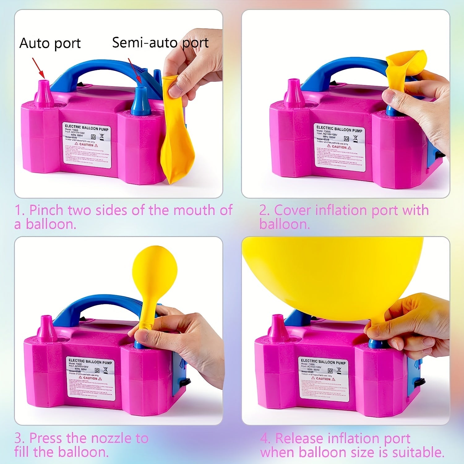 600W Dual Nozzle Electric Balloon Pump for Parties and Weddings