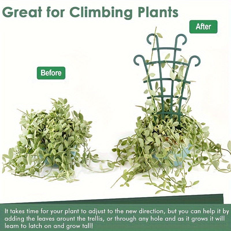 Plastic Plant Support Stakes for Indoor and Outdoor Grape Vines Roses Vegetables Green 2 Pack