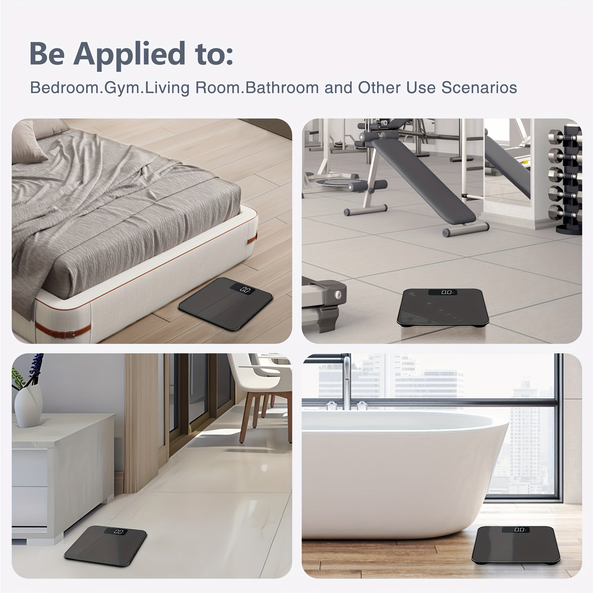 Digital Bathroom Scale Measures Body Weight Up to 181.44 KG with LED Display