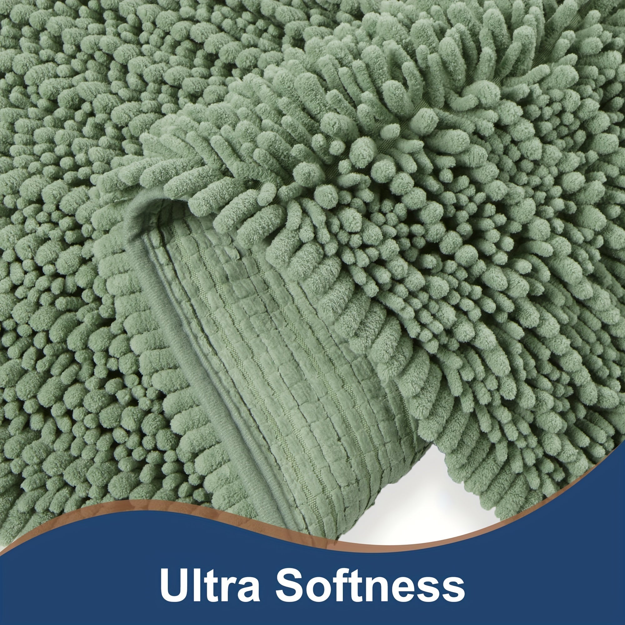 Thick Plush Bath Floor Mat Non-Slip Waterproof Dustproof for Bathroom Kitchen Living Room