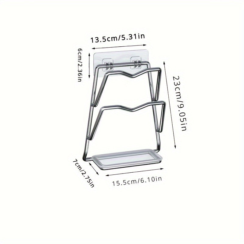 Noxodir po'latdan yasalgan qozon qopqog'i ushlagichi - Oshxona shkaflari uchun devorga o'rnatiladigan tashkilotchi - Silliq yuzali ko'p funksiyali oshxona saqlash yechimi - Oshxona aksessuarlarini va tashkilotni tartibga solish uchun ideal