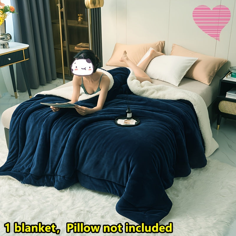 Double Layer Milk Velvet and Lamb Velvet Blanket for Indoor and Outdoor Use