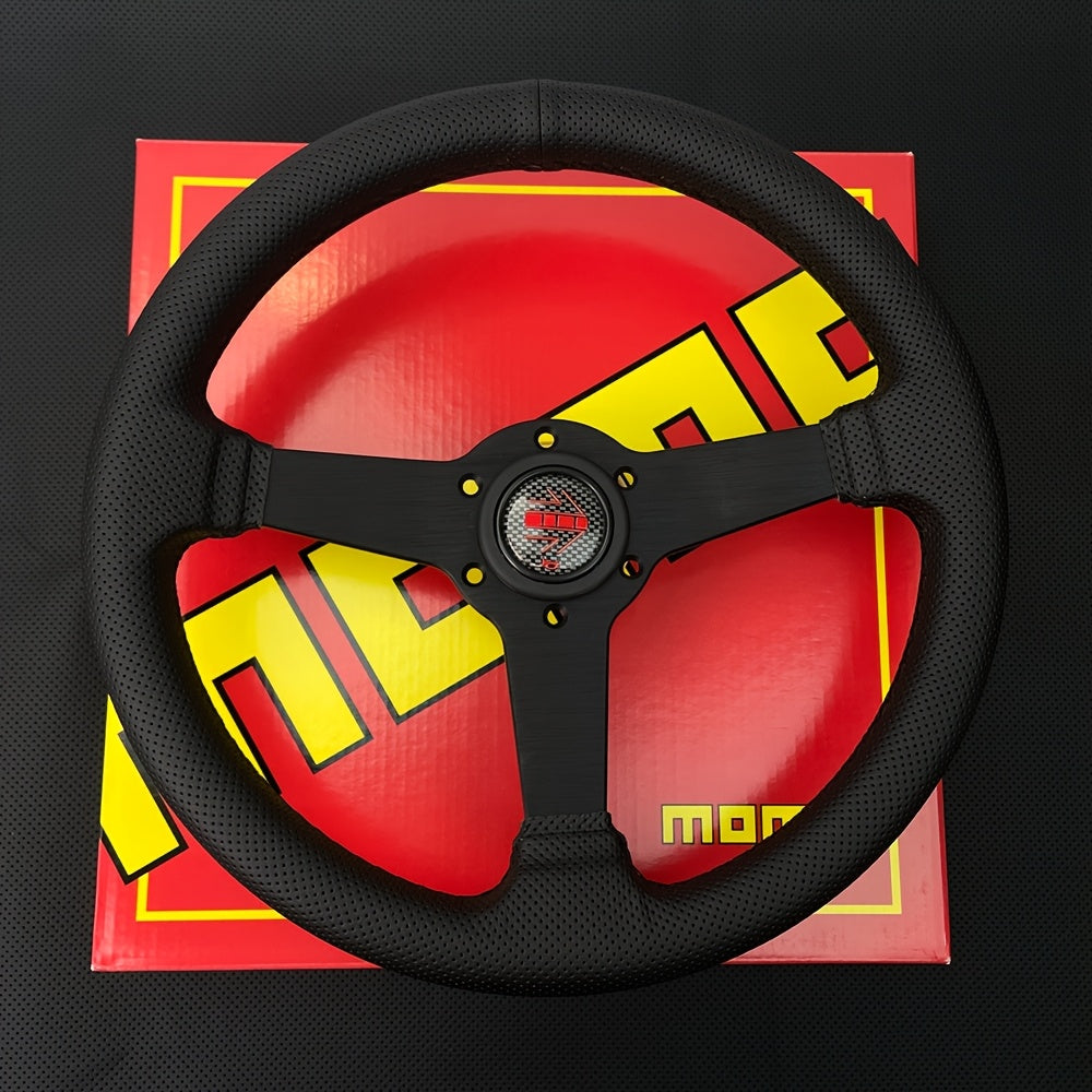 Drift Steering Wheel Flat 33.02cm Racing Rally Style Perforated Leather
