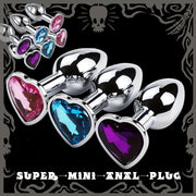 Adult Female Male Couple Stainless Steel Anal Plug with Rose Gem Beads