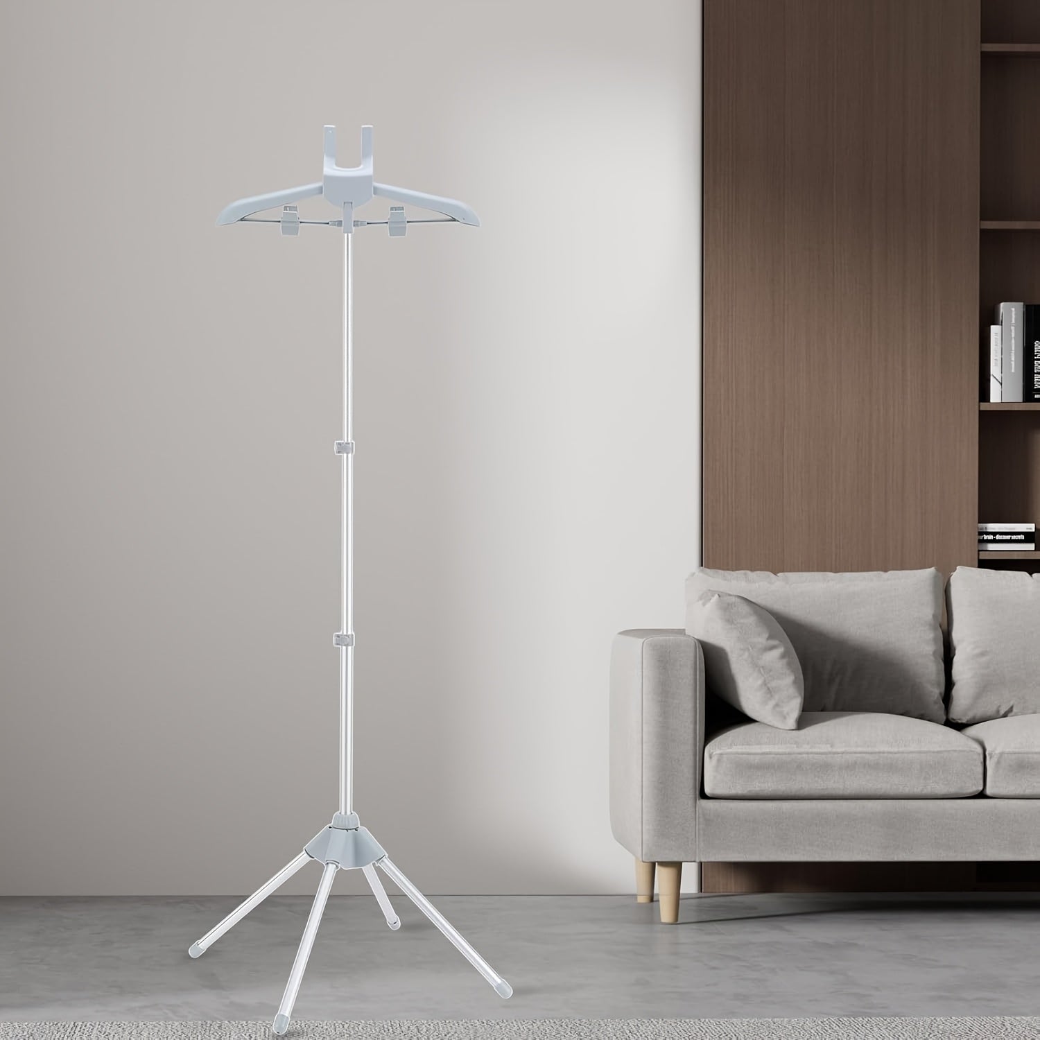 Adjustable Floor Ironing Rack with Foldable Design and Telescopic Aluminum