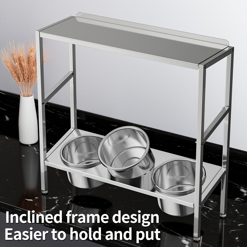 Commercial Grade Unfinished Stainless Steel 3-Tier Spice Rack Organizer with 16 Jars